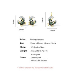 Хавчтай алтаар бүрсэн мөнгөн ээмэг зүүлт хослол