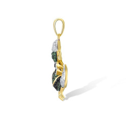 Хавчтай алтаар бүрсэн мөнгөн ээмэг зүүлт хослол