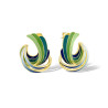 Green Multicolor Emeral Sterling silver jewelry set