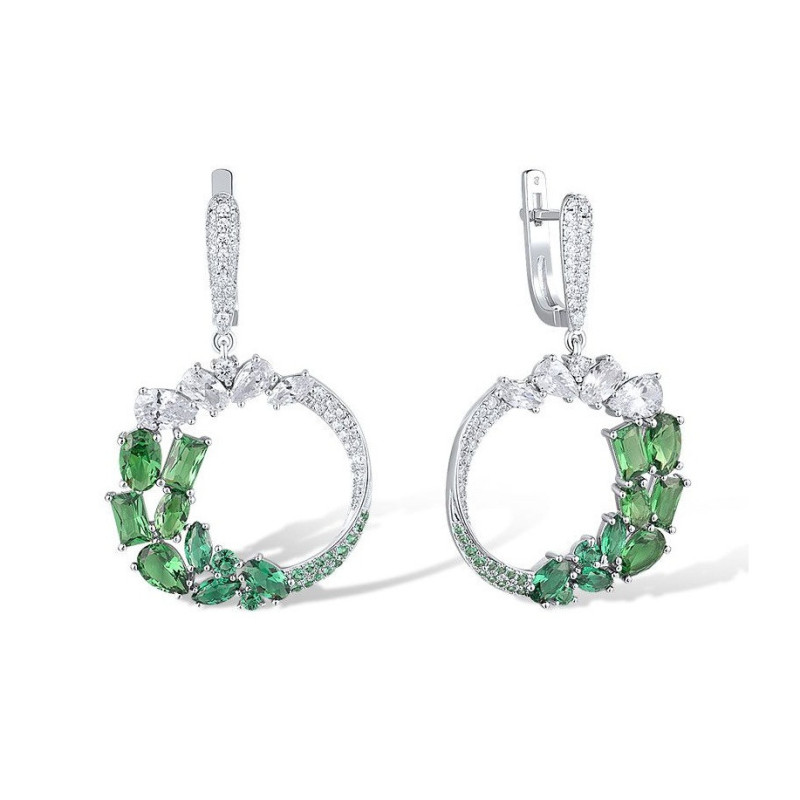 Green Spinel Earrings  S925 Solid silver