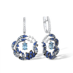 Blue Spinel Dangle Earrings S925 Solid silver