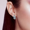Sparkling Blue Spinel Earrings  S925 Solid silver