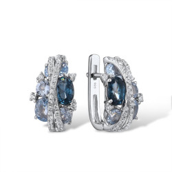 Sparkling Blue Spinel Earrings  S925 Solid silver
