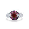 Created Ruby  Garnet  Gold plated Sterling Silver set