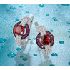 Created Ruby  Garnet  Gold plated Sterling Silver set