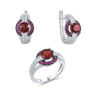 Created Ruby  Garnet  Gold plated Sterling Silver set