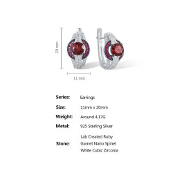 Created Ruby  Garnet  Gold plated Sterling Silver set