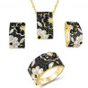Black Flower S925 Sterling Silver Jewelry set