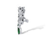 Emerald stone Leopard  S925 silver brooch