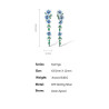 Blue Flower Dangle Earrings S925 Solid silver