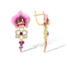 Pink Enamel Dangle S925 sterling silver earrings