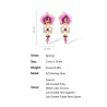 Pink Enamel Dangle S925 sterling silver earrings