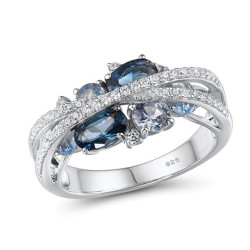 Sparkling Blue Spinel Ring S925 Solid silver